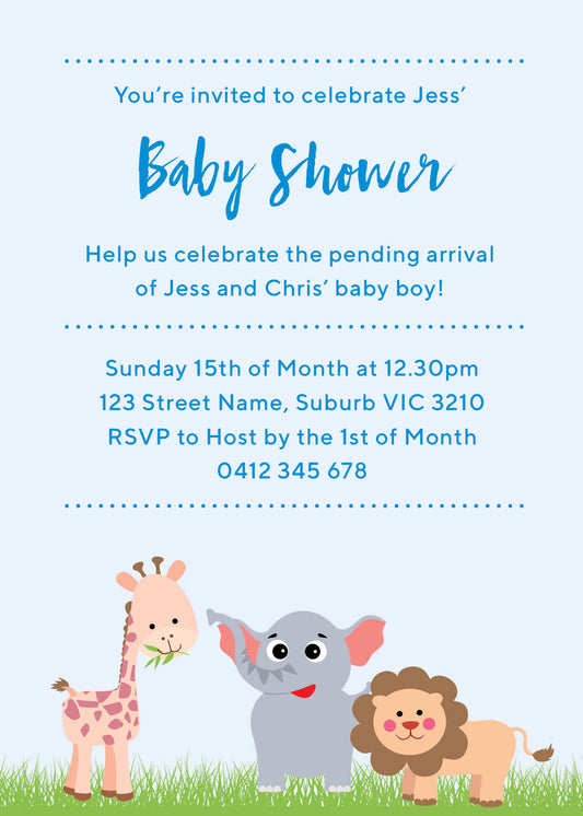 Zoo Baby Shower Invitation