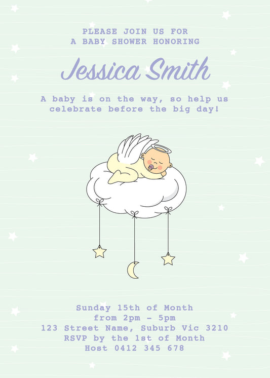 Cloud Baby Shower Invitation