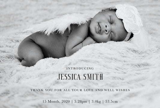 Monochrome Birth Announcement